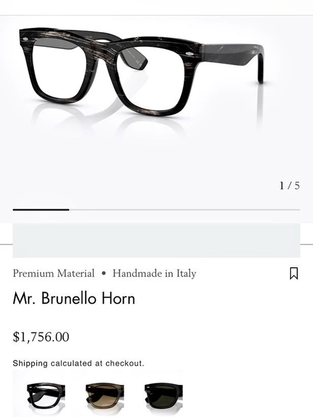 Brunello Cucinelli Mr. Brunello Horn Black Glasses Like New